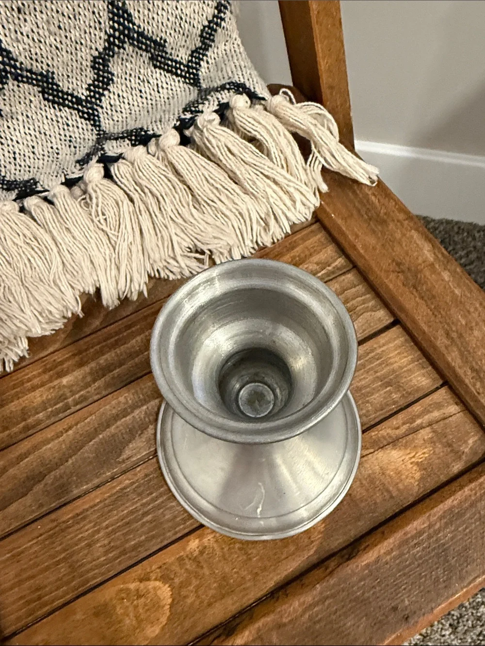 Vintage Leonard Genuine Pewter Weighted Candlestick Holder 5” Made in Bolivia